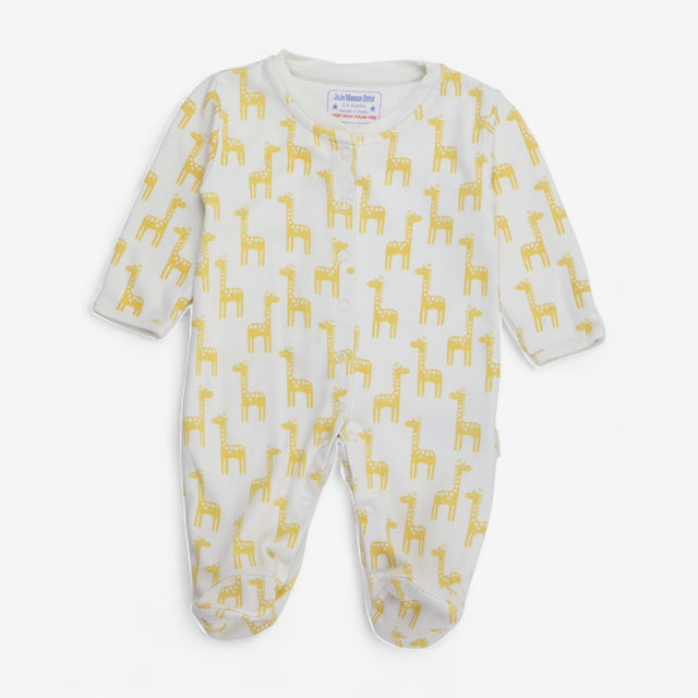 Sleepsuit White with Giraffe Print