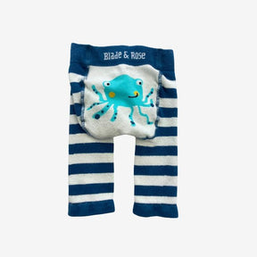 blue stripe octopus leggings