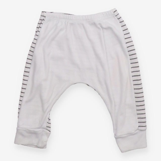 White front leggings with Black stripes