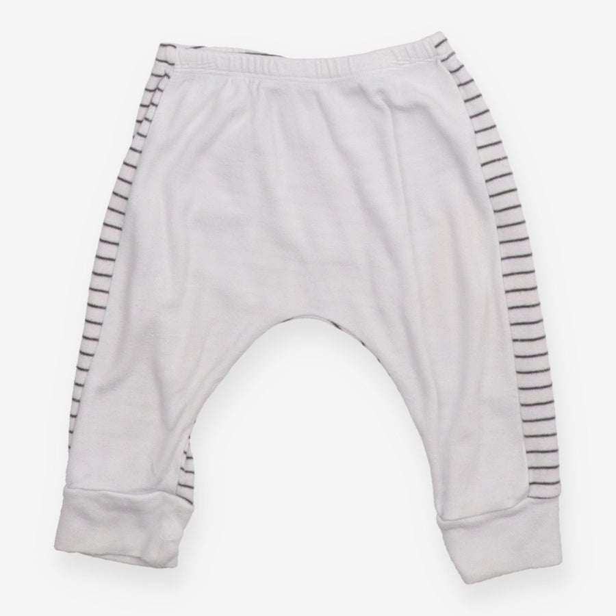 White front leggings with Black stripes