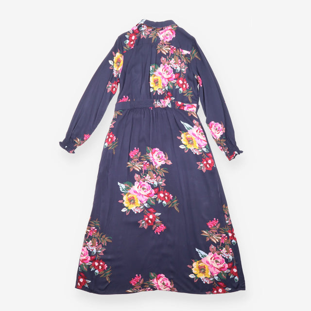 Joules Navy Blue Floral Button Through Shirt Maxi 