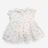 Tunic Collared Cream with Coral Flowers