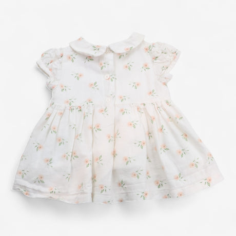 Tunic Collared Cream with Coral Flowers