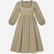 Organic Cotton Linen Midi Dress Sage Green