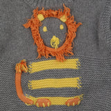 Sweater grey Lion 3D orange mane