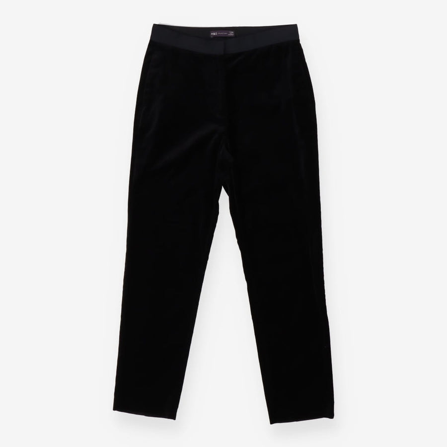 Trousers black tailored velvet