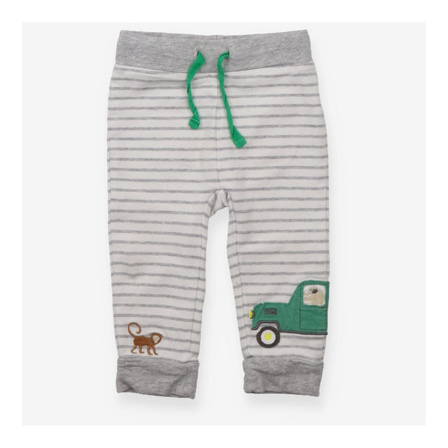 Grey Striped Safari Bus Joggers