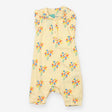 Romper Yellow Collared Muslin with Flower Print