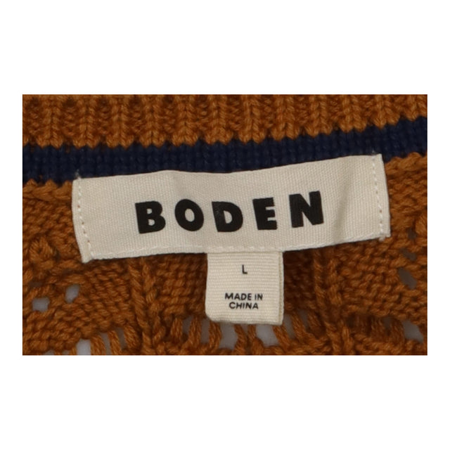 Short Sleeve Crochet Pointelle Cardigan Brown Cott