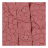 Coat pink collar quilted flowers 