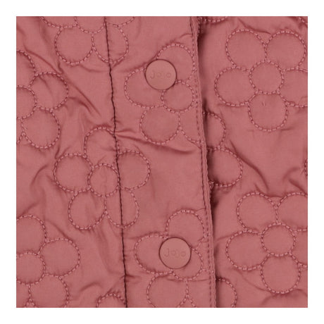 Coat pink collar quilted flowers 