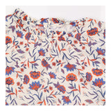 White Floral 100% Organic Cotton Ruffle Top