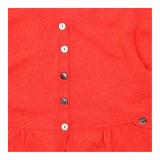 Cardigan Red Cashmere Button Up Peplum