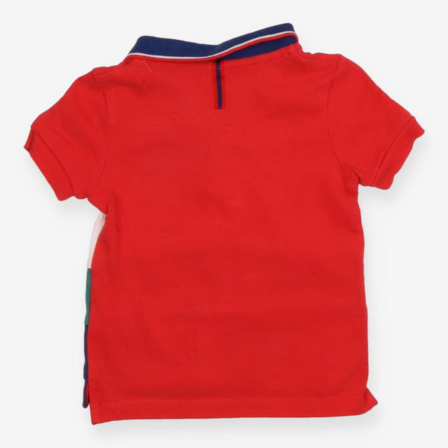 Polo Shirt Blue Collar with Red, White, Green 