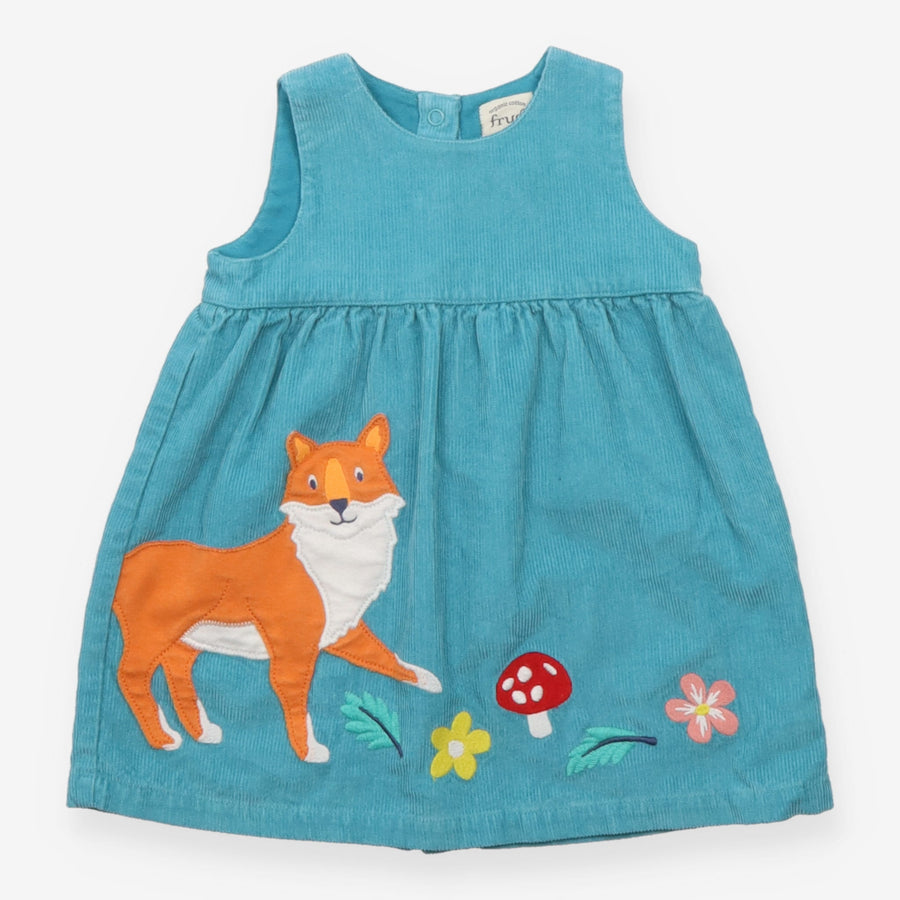 Blue cord fox dress