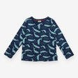 T-Shirt Long Sleeve Navy Whales