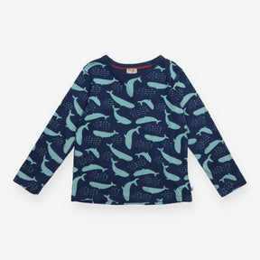 T-Shirt Long Sleeve Navy Whales
