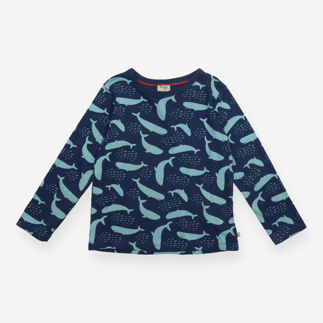 T-Shirt Long Sleeve Navy Whales