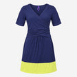 Dress Colour Block Jersey Short Sleeve Navy Blue L