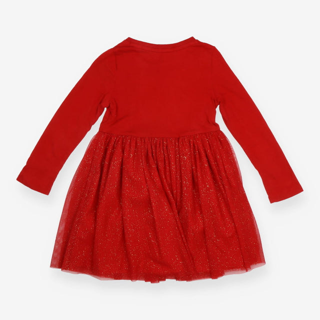 Dress Long Sleeve Red Tulle Minnie Mouse Applique