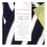Tunic Top Navy White Breton Stripe Gold Button Mat