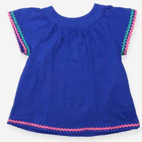 Blue smock top green pink rick rack