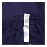 Dress Navy Blue Embroidered Ruffle Sleeve Midi Sco