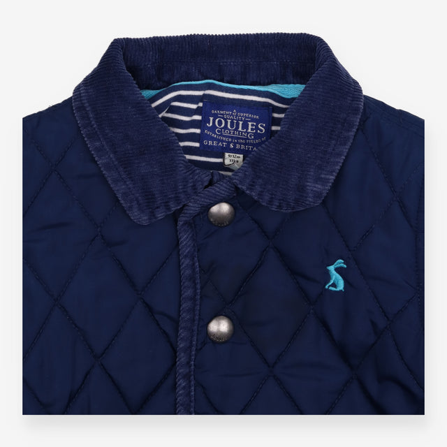 Quilted Jacket Navy with Cord Collar