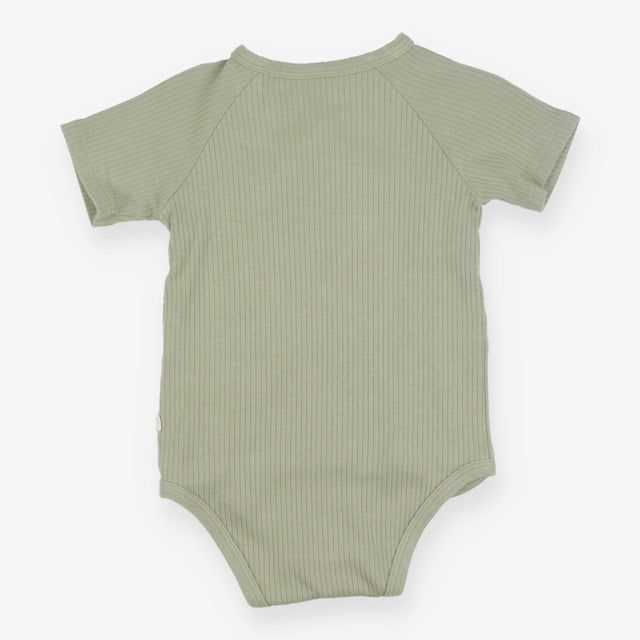 Green ribbed t-shirt bodysuit