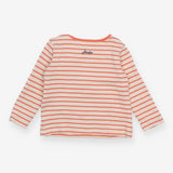 T-Shirt Long Sleeve Orange Stripe Dinosaur