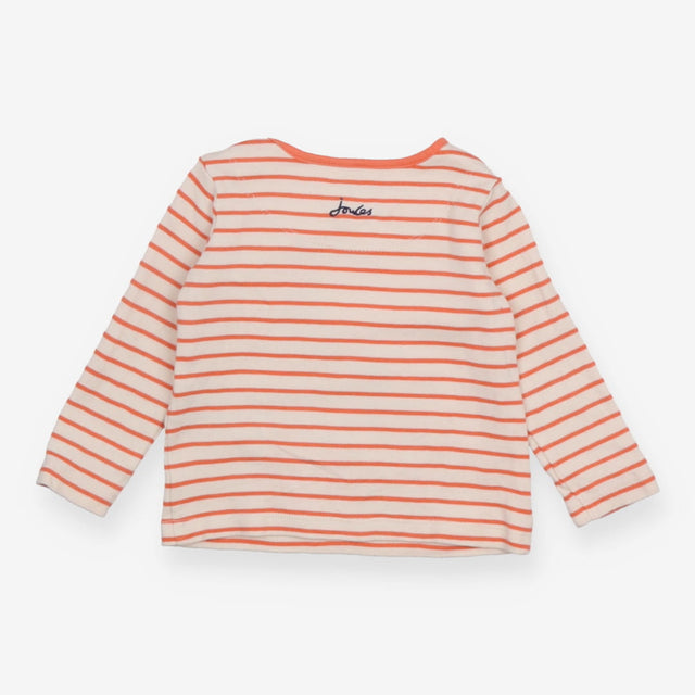 T-Shirt Long Sleeve Orange Stripe Dinosaur