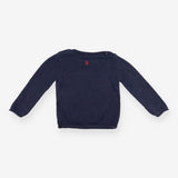Navy knit sweater with sheep