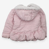 Coat Mintini pale pink fur collar bow pockets