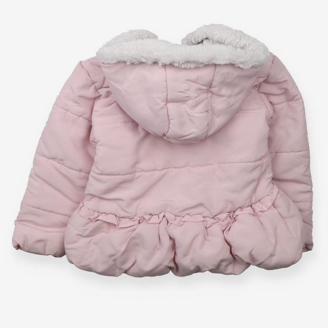 Coat Mintini pale pink fur collar bow pockets