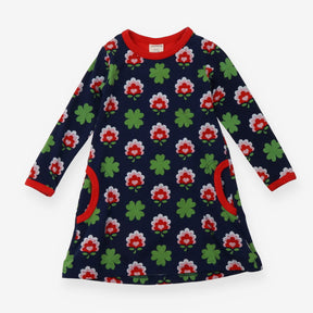 Dress long sleeve navy flowers
