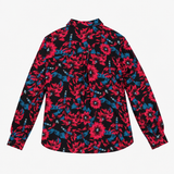 Floral Blouse Black Pink Long Sleeve