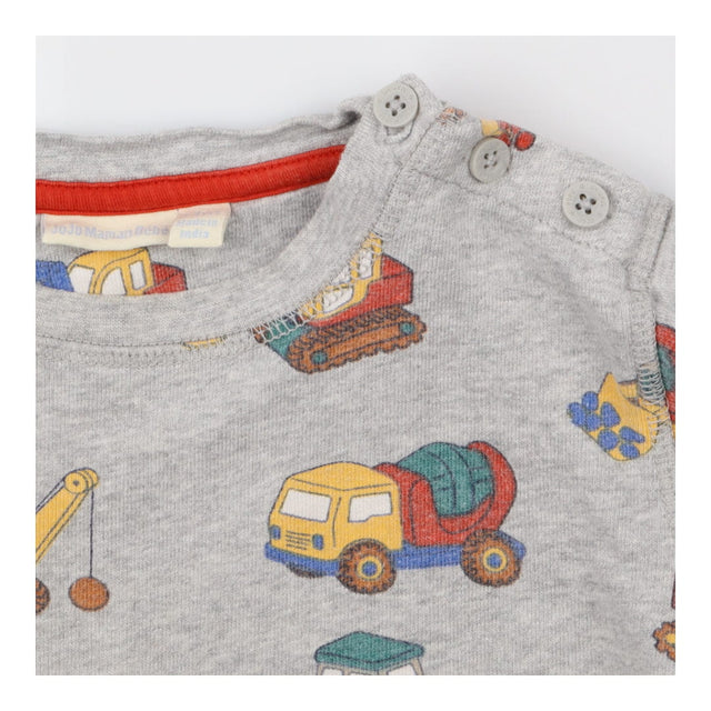 Sweater Grey with Multi colour construction vehicl