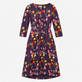 Navy Pink Floral Scoop Neck Jersey Dress