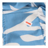Blue Zebra Print Midi Dress – V‑Neck Ruffle Sleeve