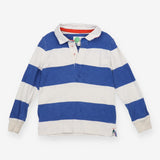 Blue and White Striped Rugby Shirt