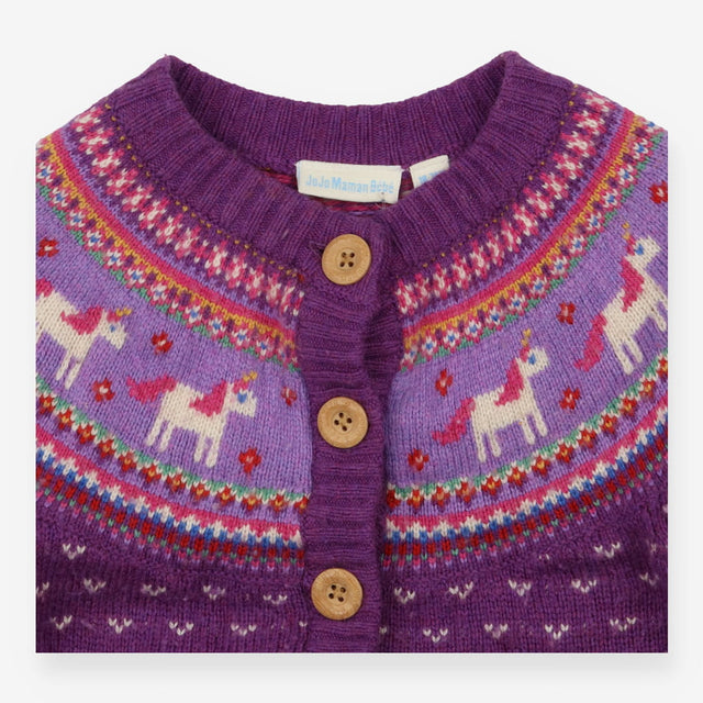 Purple Unicorn Fair aisle Cardigan