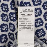 Navy Cream Geometric Print Maxi Skirt Tie Waist