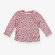 Tee LS pink grey floral