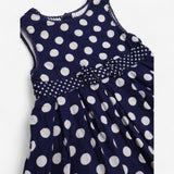 Dress Sleeveless Woven navy with White Polkadots