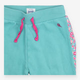 Turquoise Blue Joggers Floral Stripe