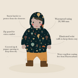 Higher ground waterproof recycled raincoat
