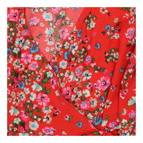 Friends like these Red Floral Wrap Midi Dress