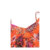 Dress Red Mix Floral Sequined Embellished Strappy 