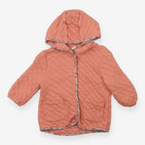 Laura Ashley Jacket Hooded Pink Quilted Floral Tri