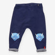 Leggings navy dinosaurs on knee 